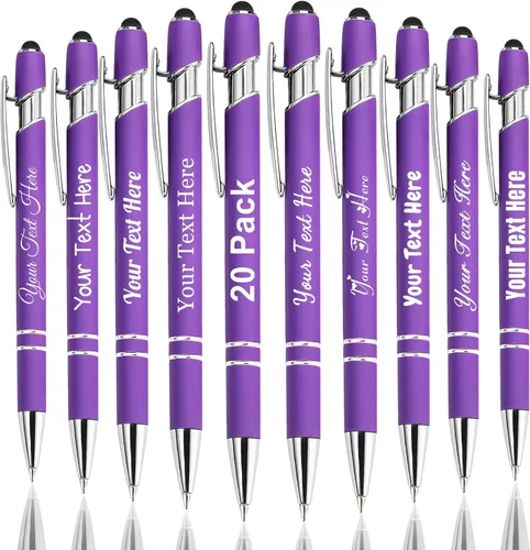 Miniatura 63 de Hasta 300 bolígrafos personalizados a granel con nombre personalizado con grabado gratis, puntas de lápiz capacitivo grabado, bolígrafo
