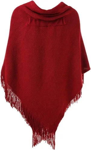 Miniatura 2 de Ferand Poncho de ajuste holgado para mujer con botones de cuerno elegantes, cuello en V y dobladillo en V