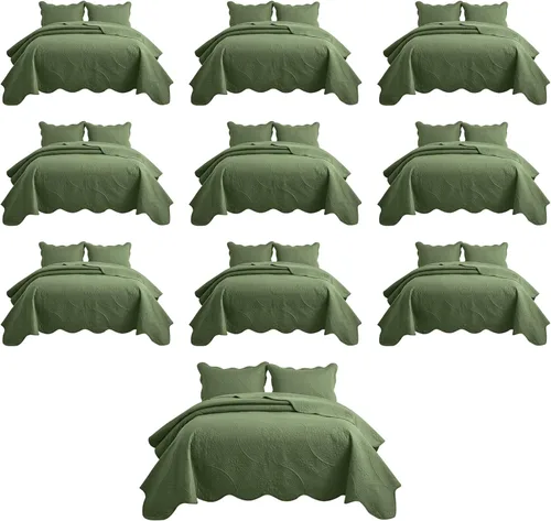Miniatura 44 de MOONLIGHT20015 Paquete de 8 Colchas Tamaño King para Cama (106" x 96") - Venta al Por Mayor para Hoteles, Dormitorios de Huéspedes y Airbnbs - Gris