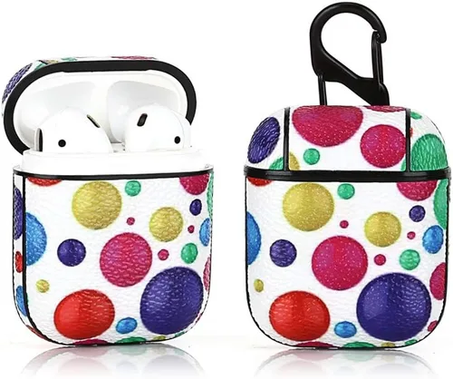 Miniatura 2 de Funda de cuero divertida y bonita funda compatible con Apple Airpods 1 y 2 (baloncesto)