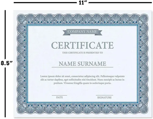 Elite Blue & Blue Parchment - Paquete de 25, compatible con impresoras láser y de inyección de tinta, para oficina, premios de negocios, graduación,
