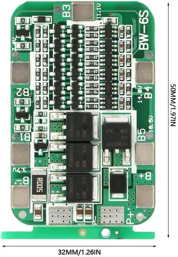 Miniatura 2 de Tablero de batería de 6S 15A 22V 24V Tablero de carga de batería de litio Módulo de cargador de placa de célula de PCB para célula de iones de litio