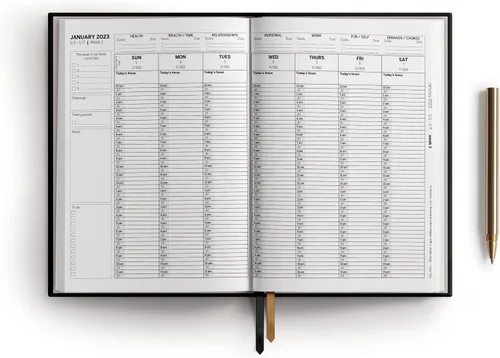 Miniatura 5 de Planificador diario 2026 – Agenda semanal y mensual de tapa dura 2026 para mantener un registro de tus objetivos, visión, sueños, éxito