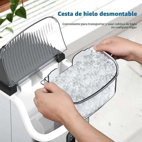 Miniatura 6 de COWSAR Nugget Ice Makers - Máquinas de hielo de nuggets para encimera, hielo suave masticable en pellets, con función de limpieza automática, 35