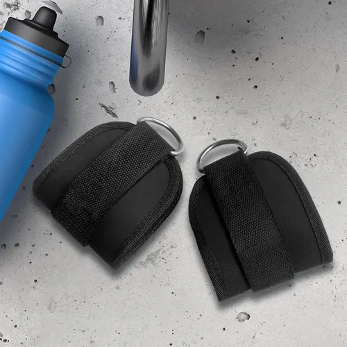 Miniatura 5 de 2 correas de levantamiento de pesas con anillo D, muñequeras ajustables para gimnasio, muñequeras acolchadas, para máquinas de cable