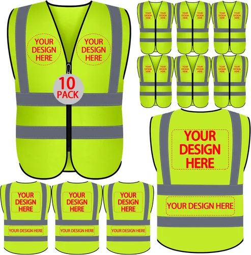 Miniatura 33 de BeautyWill Chaleco de seguridad personalizado Logo Clase 2 Chaleco reflectante de alta visibilidad con bolsillos Ropa de trabajo de construcción