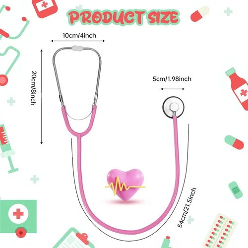 Miniatura 2 de Estetoscopio para niños, estetoscopio de enfermería que funciona de verdad para niños, juguete de jugar al doctor para niños pequeños, niños