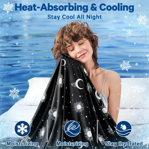 Miniatura 2 de inhand Manta refrescante (50 x 60 pulgadas), mantas refrescantes de doble cara para personas que duermen con calor, manta de verano fresca, suave