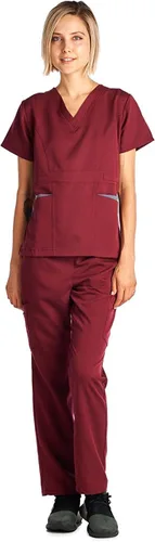 Miniatura 3 de Dagacci uniforme médico elastizado ultrasuave con bolsillo delantero, para mujer
