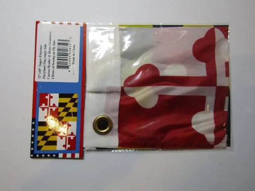 Miniatura 3 de AES Bandera de 12 x 18 pulgadas, 12 x 18 pulgadas, Maryland State MD, 100% poliéster, ojales resistentes a la decoloración, doble costura, ojales