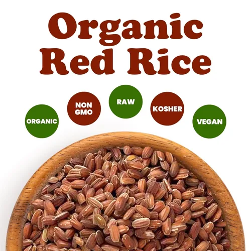 Miniatura 5 de Food to Live Arroz rojo orgánico, 5 libras, sin OMG, variedad de grano entero, antiadherente, vegano, kosher. Fuente de proteínas. Rico