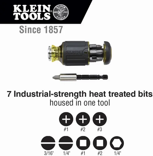 Miniatura 5 de Klein Tools 80037 - Juego de herramientas de destornillador, destornillador de precisión de bolsillo de múltiples puntas y longitud ajustable, 2