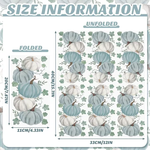 Miniatura 4 de Geyoga 200 servilletas decorativas de papel desechables para invitados de otoño, Día de Acción de Gracias, calabazas azules y blancas, servilletas