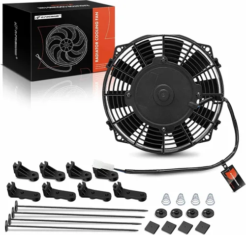 Miniatura 14 de A-Premium 6.5'' 16,5 cm Ventilador delgado universal de enfriamiento de radiador eléctrico de tracción, 12V 80W con kit de montaje