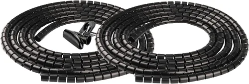 Miniatura 12 de Funda organizadora para cables, tubo en espiral, para el hogar, oficina, PC, TV (longitud negra, 59 pulgadas de diámetro, 1.1 pulgadas)
