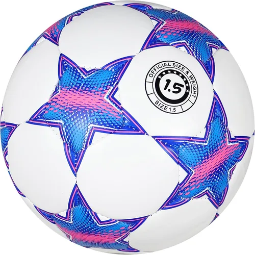Miniatura 3 de Balón de fútbol Runleaps tamaño 1.5 y tamaño 3 y tamaño 4 y tamaño 5 para niños y adultos, pelotas de juguete con patrón de estrellas de tamaño Rosa
