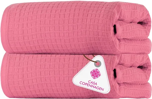 Miniatura 143 de CASA COPENHAGEN Juego de 6 toallas de palomitas de maíz, color azul polvoriento, 21.16 oz/m², 2 toallas de baño, 2 toallas de mano y 2 toallas