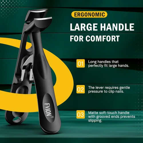 Miniatura 2 de FVION Cortaúñas angulares para uñas gruesas de los pies – Cortaúñas extra grandes para personas mayores, cortador de uñas de los pies resistente