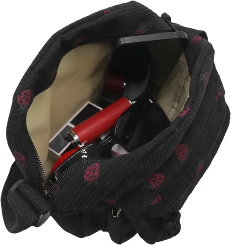 Miniatura 31 de Bolso cruzado de pana de fresa para mujeres y niñas, bonito bolso de mano con diseño de fresa, bolso de mensajero pequeño, bolso de hombro