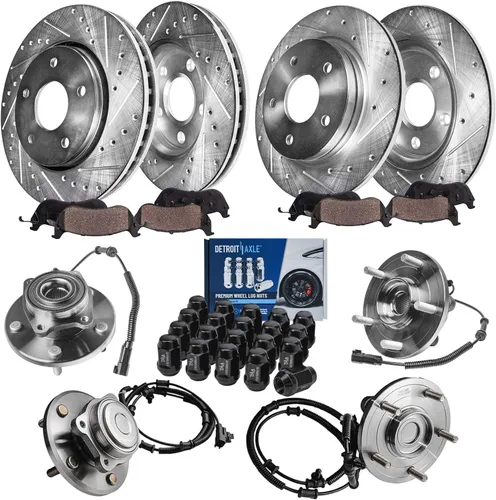 Miniatura 84 de Detroit Axle - 4 rotores de freno para Chevrolet Cruze Volt Orlando Verano, rotores de freno de disco perforados y ranurados de repuesto : rotor
