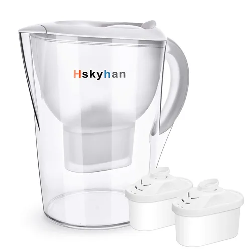 Miniatura 7 de Hskyhan Jarra alcalina con filtro de agua – 3.5 litros mejora el PH, 2 filtros incluidos, sin BPA, sistema de filtración de 7 etapas para purificar