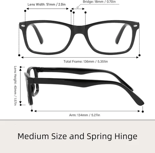 Miniatura 4 de Przene Gafas de lectura para hombres y mujeres, con bloqueo de luz azul, bisagras de resorte, paquete de estilo ligero