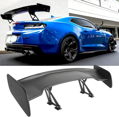 JMTBNO Alerón trasero GT de 47 pulgadas, alerón de ala de camión negro mate para automóvil compatible con Chevy Corvette Camaro Nissan Lexus Ford