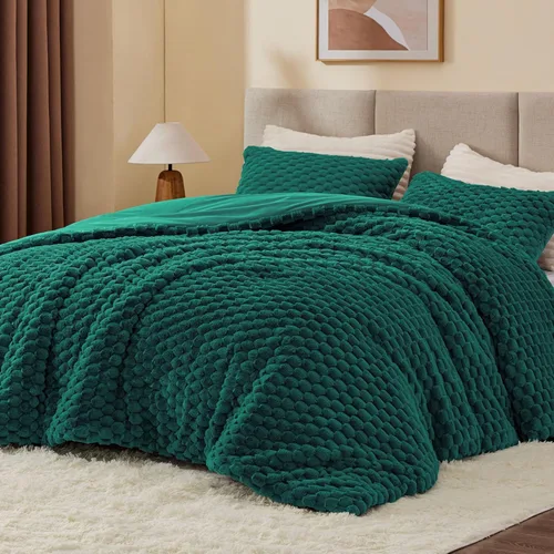 Miniatura 9 de BEDELITE Juego de Edredón Esponjoso Twin - Edredón Suave de Vellón Beige para Cama Twin, Juego de Ropa de Cama Lujoso y Cálido para Invierno, Juego