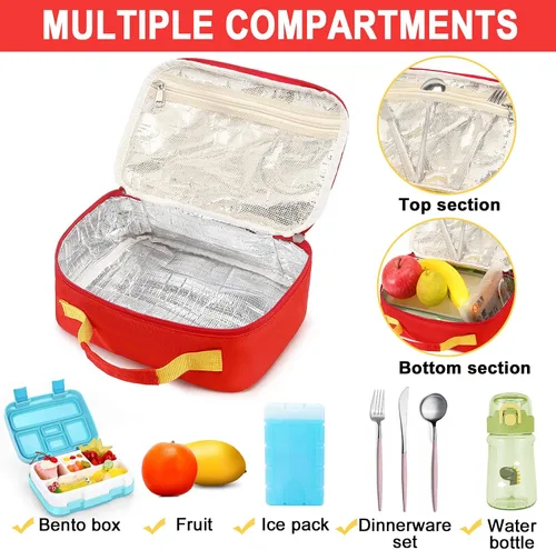 Miniatura 8 de Mochila para niños pequeños, preescolar, autobús, bolsa de libros 3D para jardín de infantes con lonchera aislante