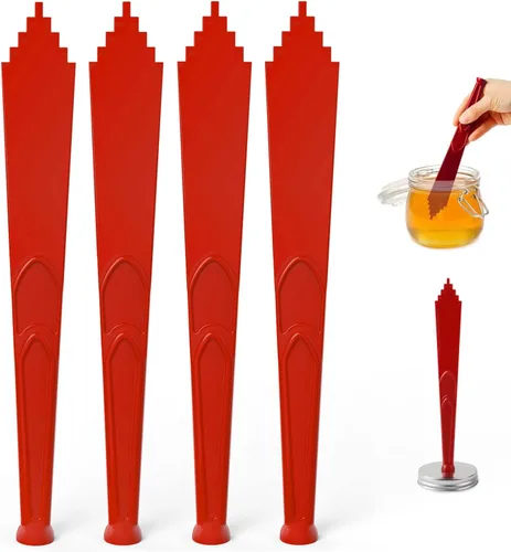 Pisol Levantador magnético de tapa de tarro y medidor de burbujas para enlatado, herramientas de enlatado 3 en 1, suministros para el hogar (4 Rojo4