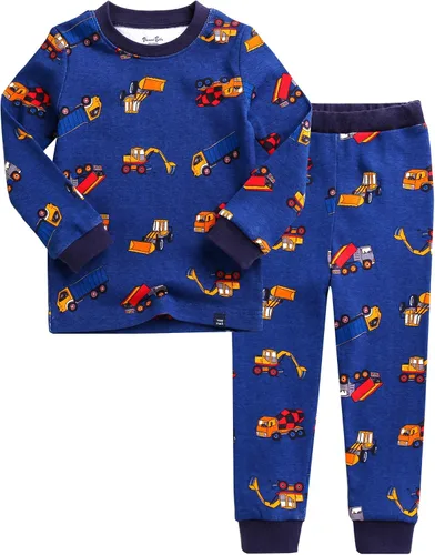 VAENAIT BABY Toddler Kids Boys Girls 100% Cotton Jaws Truck Dino Snug fit Sleepwear Pajama Pjs Set