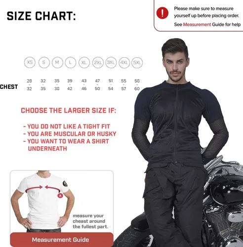 Miniatura 4 de WICKED STOCK Camisa de motocicleta blindada de malla para hombres y mujeres – Camiseta protectora de motocicleta de malla CE nivel 2 para verano