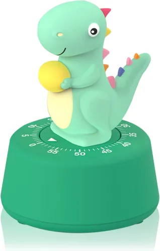Miniatura 7 de ELE DEPI Temporizador de cocina mecánico de 60 minutos, lindo temporizador de dinosaurio para niños, temporizador de huevos de cuerda para cocinar