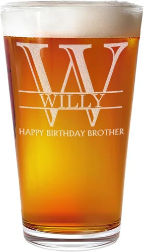 Vaso de pinta personalizado grabado de 16 oz – Regalos de cerveza, vasos de bebida personalizados grabados, regalo de jubilación personalizado para