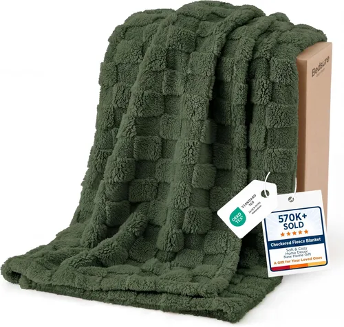 Miniatura 25 de Bedsure GentleSoft - Manta verde salvia para sofá, manta de forro polar a cuadros, regalos de Navidad para mujeres, hombres y niñas, bonita manta