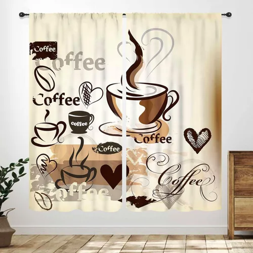 Miniatura 23 de Cortinas Rústicas de Cocina, Tenedor Cuchara Retro Tablón de Madera Granja País Tema de Cocina Citas Divertidas Tratamiento de Ventana