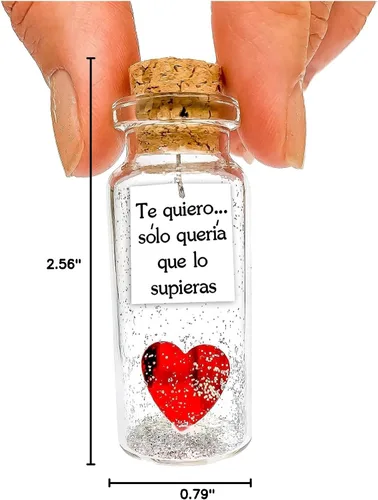 Miniatura 8 de Kseniya Revta Mensaje romántico en una botella para regalar a tu novio o novia - Tarro de los deseos con una tarjeta para tu esposo o esposa