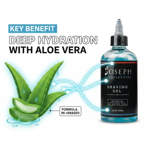 Miniatura 6 de Gel de afeitado transparente con aloe vera, gel de afeitar transparente para hombres, deslizamiento suave, fórmula hidratante y refrescante, sin