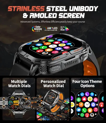 Miniatura 7 de Reloj inteligente militar GPS para hombre (respuesta/llamada), reloj inteligente de 2.13 pulgadas, batería de 60 días, 6 posicionamiento/brújula, 5