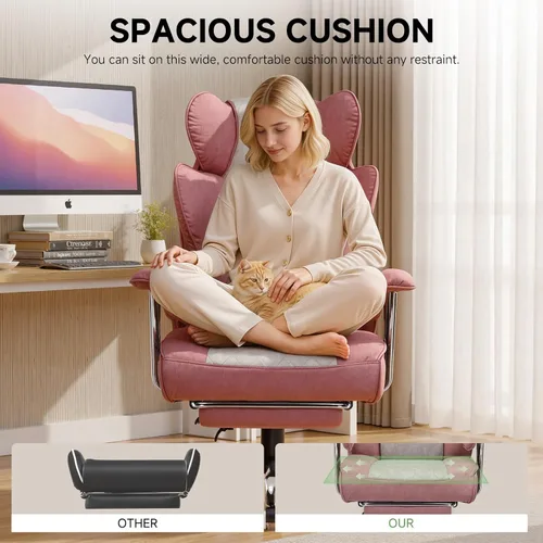 Miniatura 7 de COMHOMA Silla de Juegos Grande y Alta con Soporte Lumbar de Resorte de Bolsillo, Silla de Oficina Ergonómica con Reposapiés, Silla de Escritorio