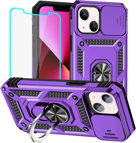 Miniatura 30 de HNHYGETE Funda para iPhone XR con protector de pantalla HD: [grado militar de 20 pies probada en caídas] Funda protectora para cámara deslizante a