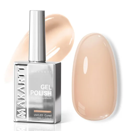 Miniatura 11 de Makartt Esmalte de uñas de gel Jelly Bright Nude de 0.5 fl oz (0.5 fl oz), sin hema, neutro, nude, efecto translúcido, efecto translúcido, remojar
