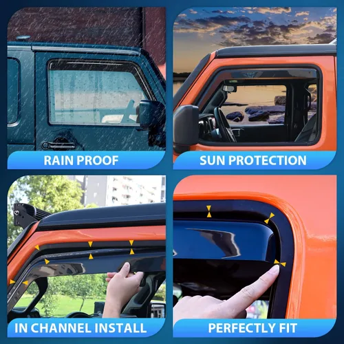 Miniatura 3 de Nilight Visera de ventana compatible con GMC Terrain 2018 2019 2020 2021 2022 2023 2024 Viseras de ventana de ventilación, protectores de lluvia