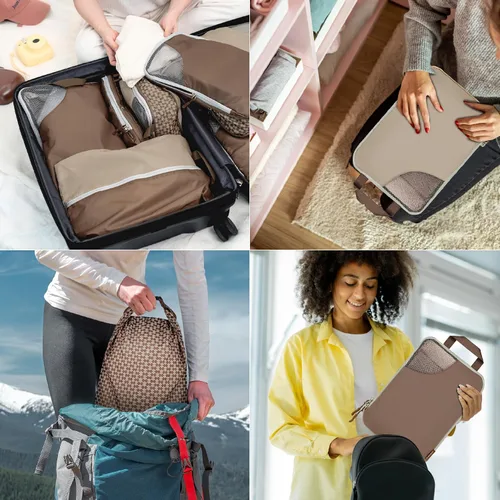 Miniatura 8 de Oriday Juego de 8 cubos de compresión para accesorios de viaje, bolsas expandibles para ropa, artículos de tocador, mochilas, elementos esenciales