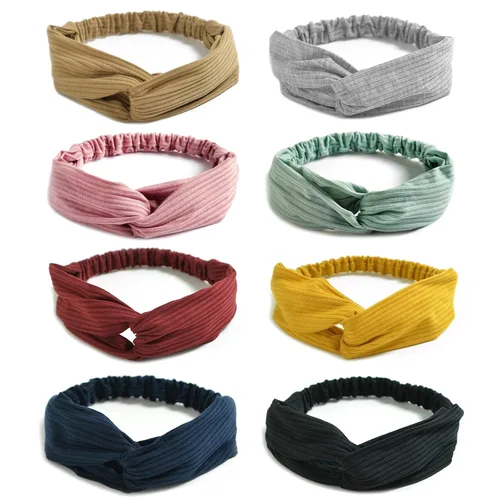 Miniatura 68 de DRESHOW Paquete de 8 diademas anudadas para mujer, con tiras cruzadas, antideslizantes, bohemias, trenzadas, accesorios para el cabello