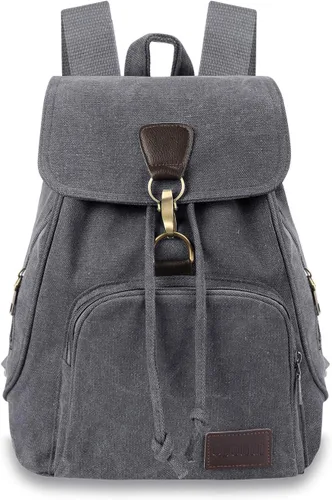 Miniatura 7 de Mochilas de lona a la moda, bolso casual para compras al aire libre, mochila deportiva, senderismo, viajes, bolsa multiusos, Café, Mochilas