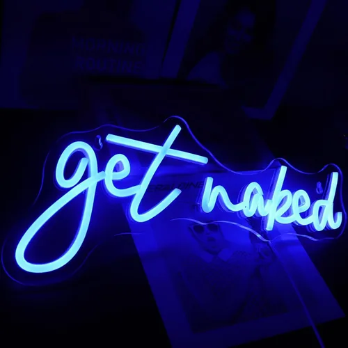 Miniatura 7 de QiaoFei Letrero LED de neón con texto en inglés «Get Nake», luces de neón alimentadas por USB, para habitación, hogar, bar, decoración de pared