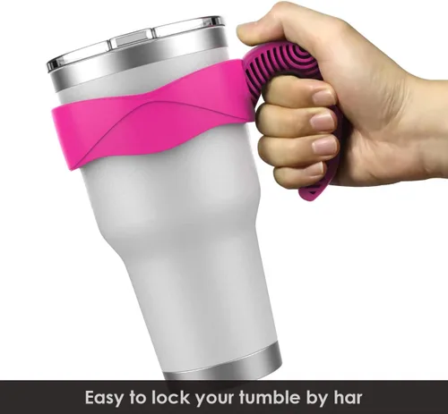 Miniatura 4 de El mango del vaso se adapta a vasos YETI de 30 onzas, vaso OZARK TRAIL, vaso Rambler (solo asa, taza no incluida) (rosa rojo)