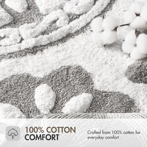 Miniatura 4 de Madison Park Casablanca 100% Cotton Tufted Bathroom Rugs Luxurious Plush Medallion Floral Pattern Bath Mat Absorbent, Quick Dry, Spa Design Shower