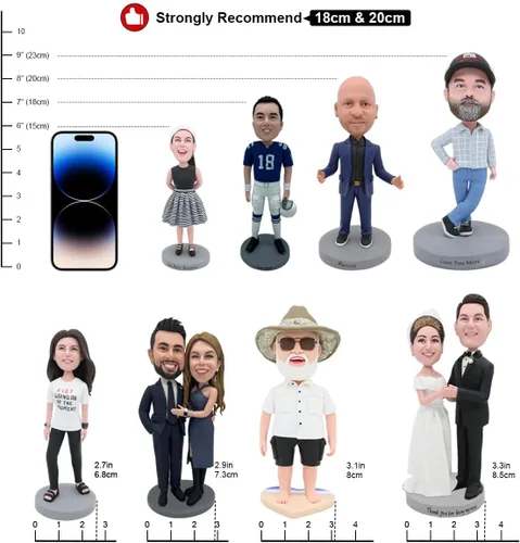Miniatura 3 de AlOU AlOU Estatuillas personalizadas de 15 cm Bobbleheads para el Día del Padre, Día de la Madre, Padres, Jefe, Colegas, Familia y Amigos